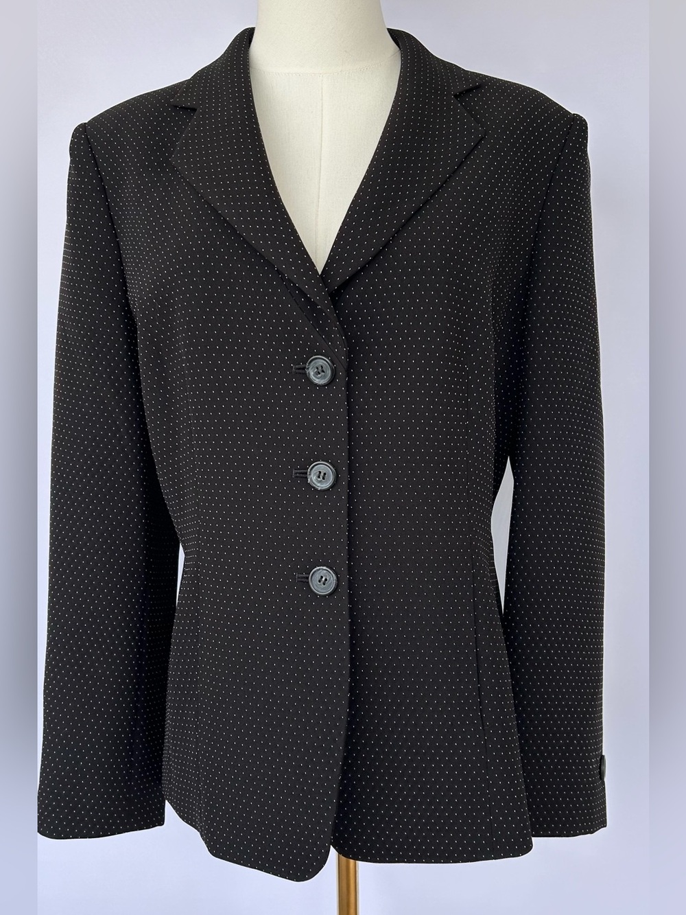 Talbots Petites Women’s Micro-Dot Blazer Single-Breasted 3 Button Size 14P